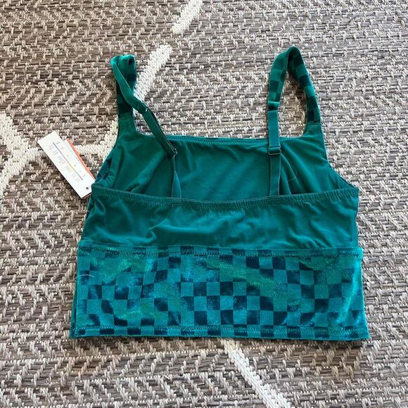 Colsie green checkered bralette sz medium - Picture 2 of 3